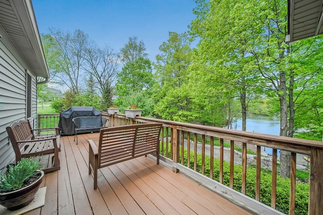 7326 State Route 19 Unit 1-2, Mount Gilead, OH 43338 - wooden deck with a water view