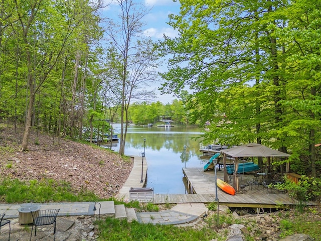 7326 State Route 19 Unit 1-2, Mount Gilead, OH 43338 - dock area with a water view and central AC unit