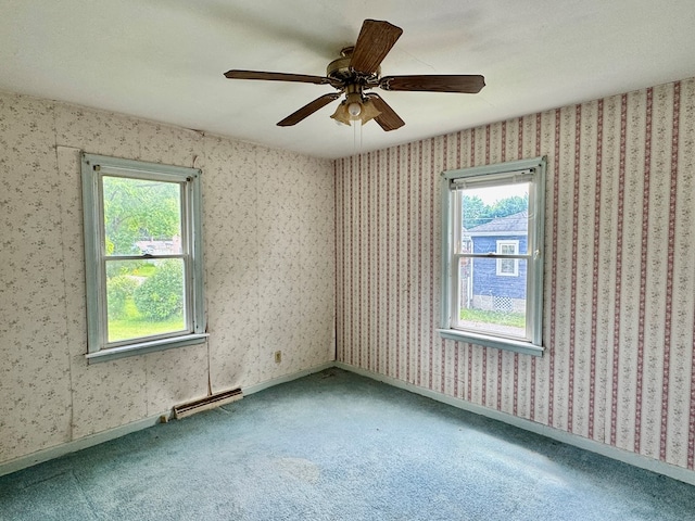 625 Grove Ave, Galion, OH 44833 - carpeted empty room with a ceiling fan