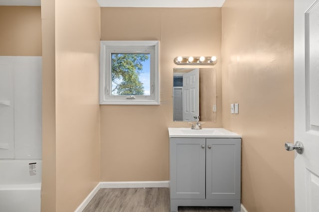 131 Sturges Ave, Mansfield, OH 44903 - bathroom featuring vanity and wood finished floors