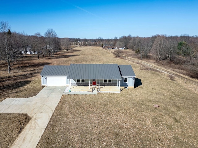 bird's eye view with a rural view