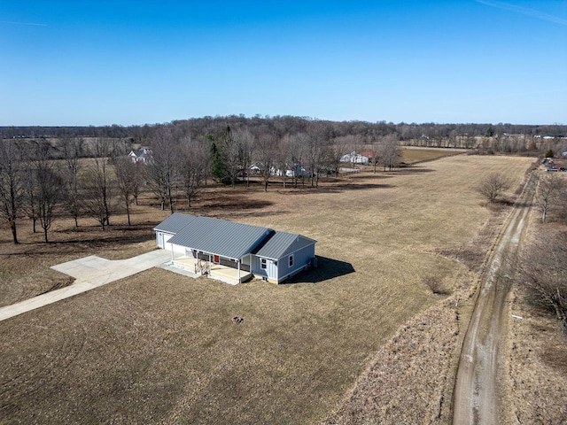 bird's eye view featuring a rural view