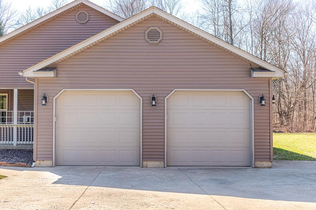 view of garage