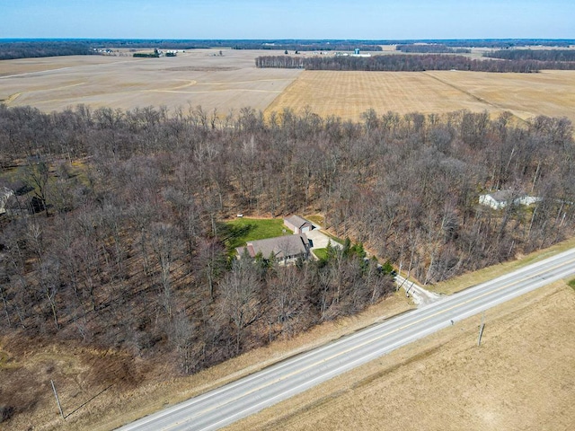 aerial view with a rural view