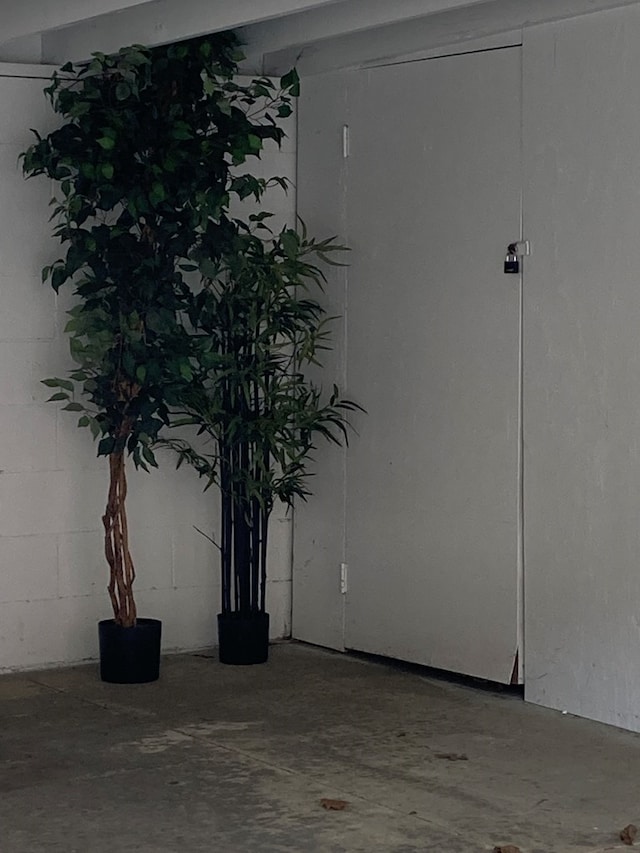interior space with concrete floors