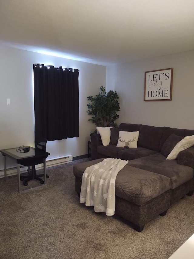view of carpeted living area