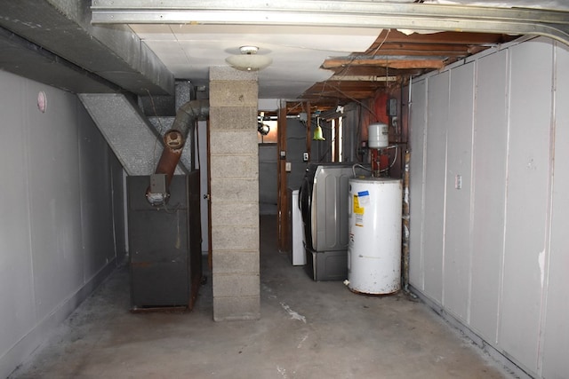 utilities with water heater and heating unit