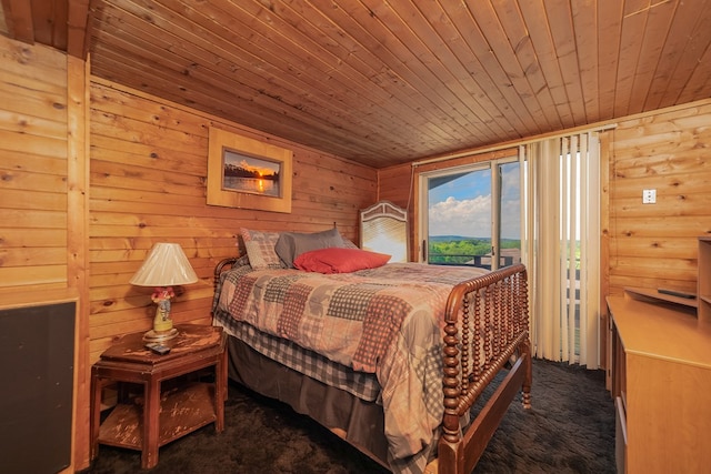 1163 Bowen Rd, Mansfield, OH 44903 - carpeted bedroom with access to exterior and wood ceiling