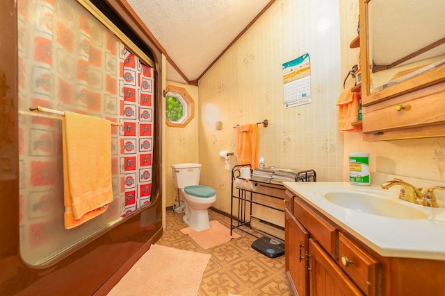 1163 Bowen Rd, Mansfield, OH 44903 - full bath with tile patterned floors, a textured ceiling, vanity, crown molding, and a shower