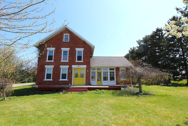 11914 State Route 269, Bellevue, OH 44811 - back of property featuring a lawn and brick siding