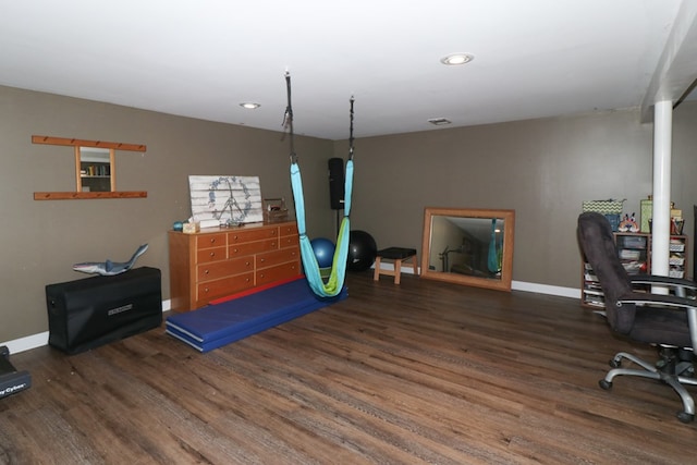 623 Bendle Ave, Shelby, OH 44875 - office space with wood finished floors, baseboards, and recessed lighting