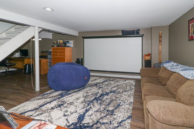 623 Bendle Ave, Shelby, OH 44875 - home theater featuring wood finished floors and recessed lighting