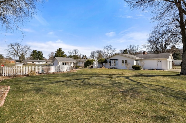 view of yard featuring a fenced front yard