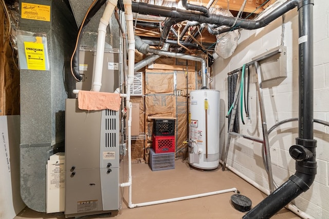 utilities with heating unit and water heater