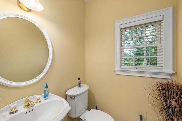 bathroom with toilet and a sink