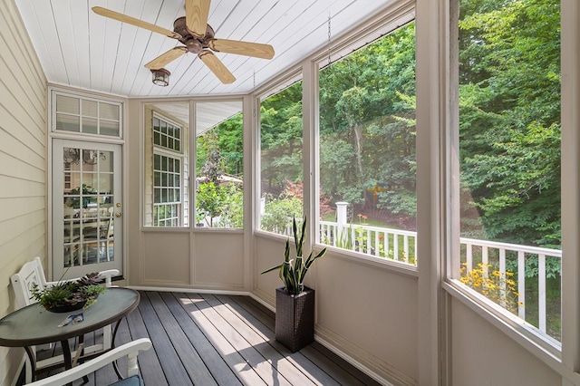 unfurnished sunroom with a wealth of natural light