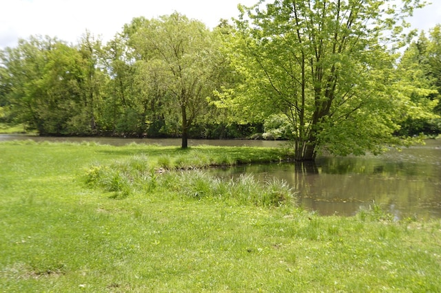 view of landscape featuring a water view