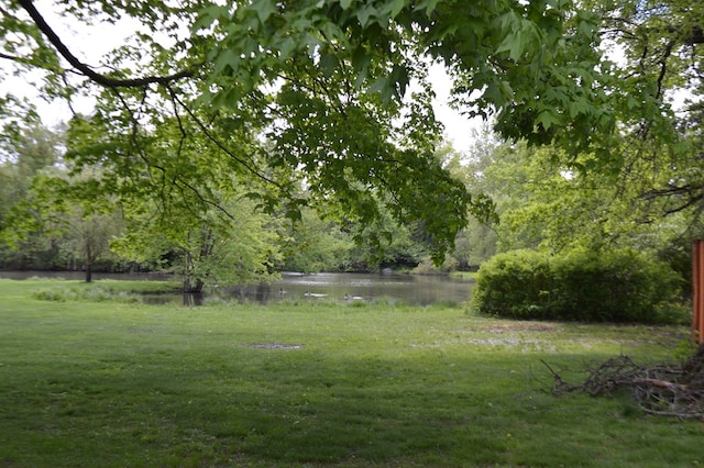 view of yard featuring a water view