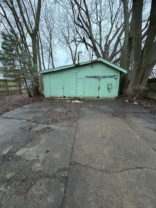 view of garage