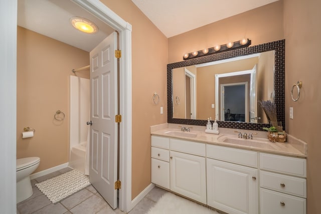 2453 Whitney Ave, Ontario, OH 44906 - bathroom with double vanity, washtub / shower combination, and tile patterned flooring