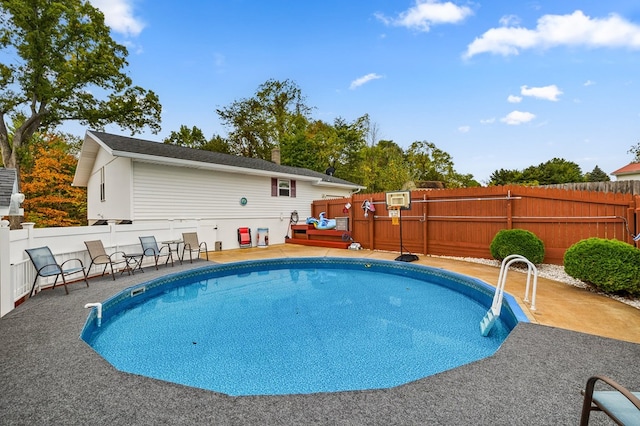 view of pool featuring a deck