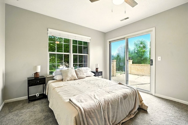 1696 Riva Rdg, Mansfield, OH 44904 - carpeted bedroom with access to outside and ceiling fan