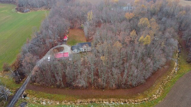 aerial view featuring a rural view