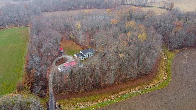 drone / aerial view with a rural view