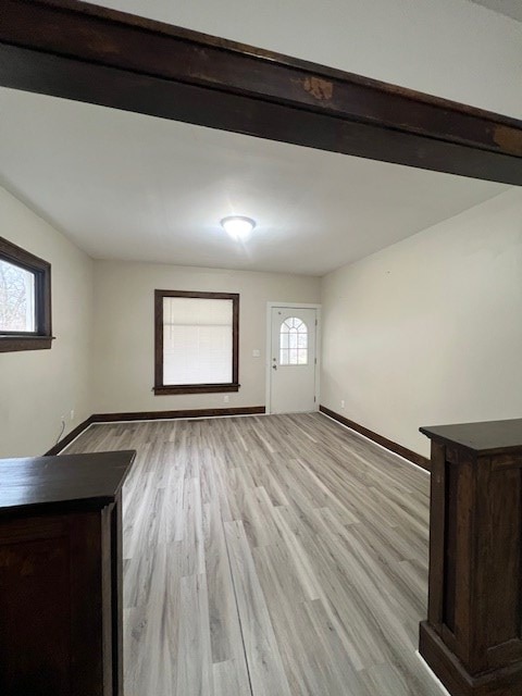 379 S Main St, Mansfield, OH 44902 - foyer entrance featuring baseboards and light wood finished floors