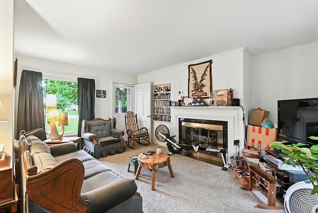 1369 Wilging Dr 1367, Mansfield, OH 44907 - living area featuring a glass covered fireplace and carpet