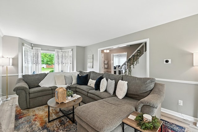 1369 Wilging Dr 1367, Mansfield, OH 44907 - living room with wood finished floors and stairs