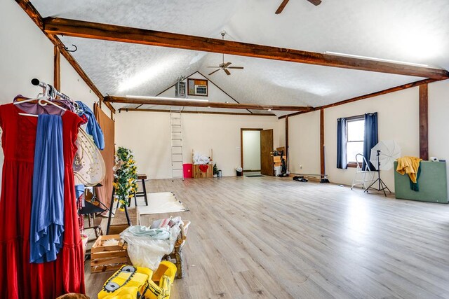 15 W Main St, Lexington, OH 44904 - miscellaneous room with a ceiling fan and wood finished floors