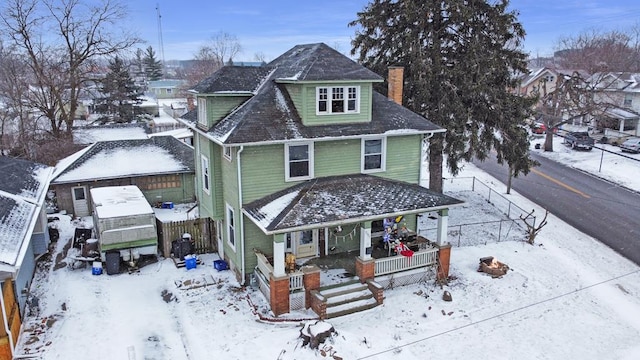 view of property with covered porch