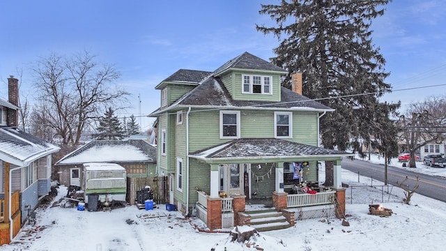 view of front facade featuring covered porch