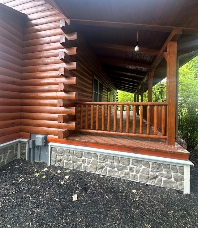 7402 Smokey Rd, Berlin Heights, OH 44814 - exterior view of log siding