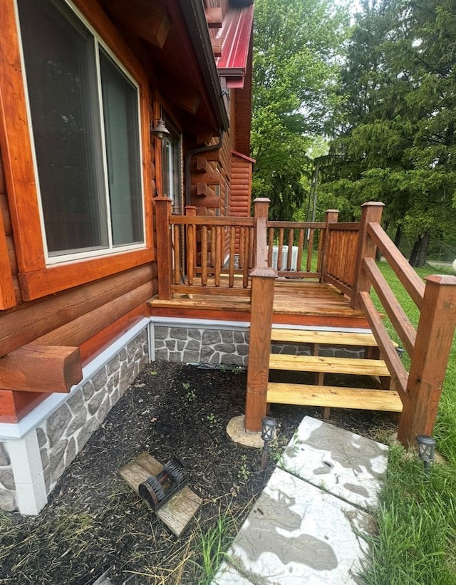 7402 Smokey Rd, Berlin Heights, OH 44814 - wooden deck with view of wooded area