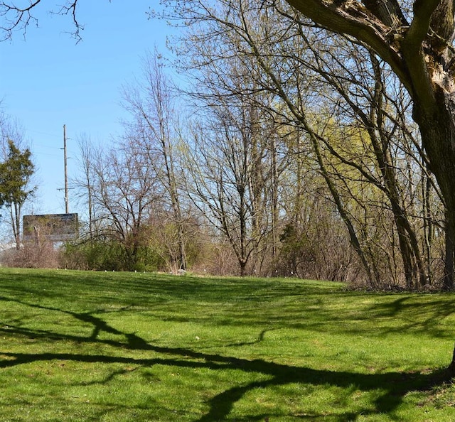 view of property's community with a lawn