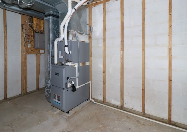 utilities with electric panel and heating unit