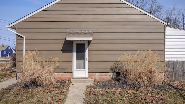 exterior space featuring fence