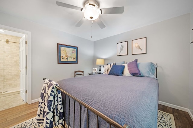 7326 State Route 19 Unit 27-30, Mount Gilead, OH 43338 - bedroom featuring wood finished floors, connected bathroom, and ceiling fan