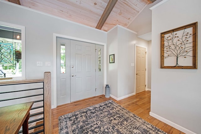 7326 State Route 19 Unit 27-30, Mount Gilead, OH 43338 - foyer entrance featuring wood ceiling, healthy amount of natural light, and light wood finished floors