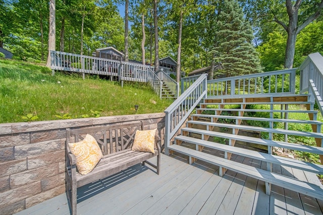 7326 State Route 19 Unit 27-30, Mount Gilead, OH 43338 - wooden terrace featuring stairway