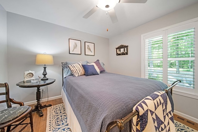 7326 State Route 19 Unit 27-30, Mount Gilead, OH 43338 - bedroom with wood finished floors and a ceiling fan
