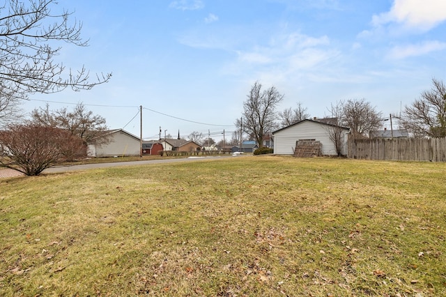 view of yard featuring fence