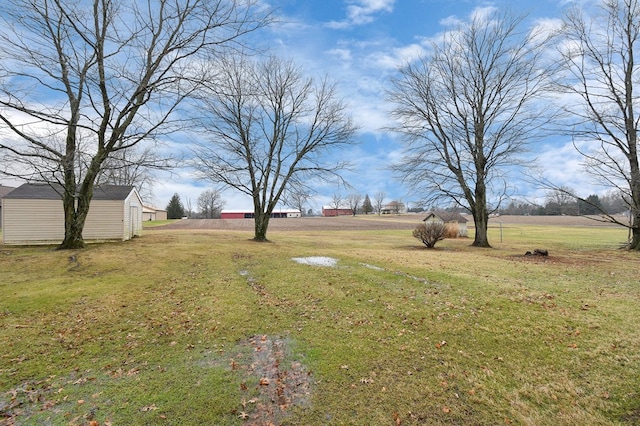 view of yard featuring a rural view