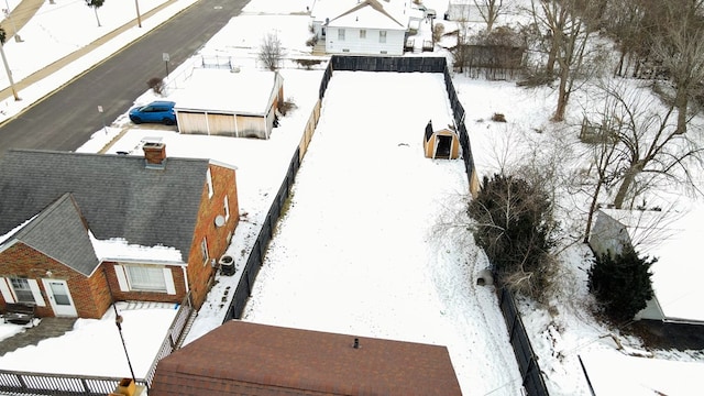 view of snowy aerial view