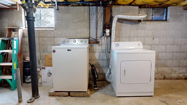 laundry area with washing machine and clothes dryer