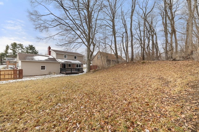 view of yard with fence