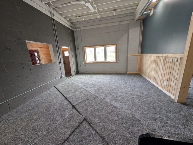 115 N Main St, Mount Gilead, OH 43338 - interior space featuring carpet floors and a wainscoted wall