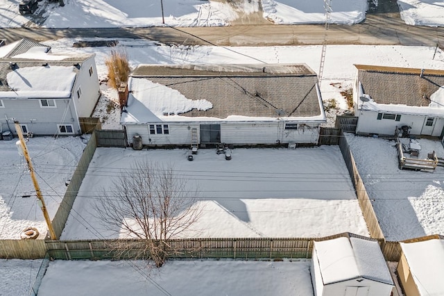 view of snowy aerial view